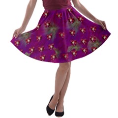 Beautiul Flowers On Wonderful Flowers A-line Skater Skirt by pepitasart