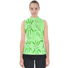 Electric Lime Mock Neck Shell Top by Janetaudreywilson