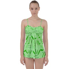 Electric Lime Babydoll Tankini Set by Janetaudreywilson