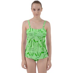 Electric Lime Twist Front Tankini Set by Janetaudreywilson