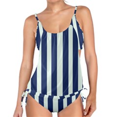 Navy In Vertical Stripes Tankini Set by Janetaudreywilson