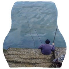 Senior Man Fishing At River, Montevideo, Uruguay001 Car Seat Velour Cushion  by dflcprintsclothing