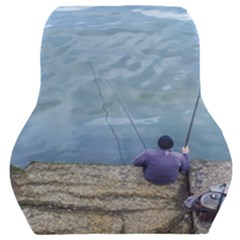 Senior Man Fishing At River, Montevideo, Uruguay001 Car Seat Back Cushion  by dflcprintsclothing