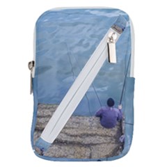 Senior Man Fishing At River, Montevideo, Uruguay001 Belt Pouch Bag (large) by dflcprintsclothing