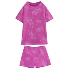 Abstract Summer Pink Pattern Kids  Swim Tee And Shorts Set by brightlightarts