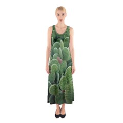 Green Cactus Sleeveless Maxi Dress by Sparkle