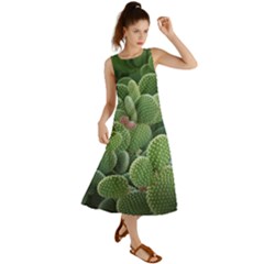 Green Cactus Summer Maxi Dress by Sparkle