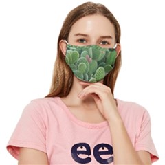 Green Cactus Fitted Cloth Face Mask (adult) by Sparkle