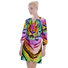 Rainbowtiger Open Neck Shift Dress by Sparkle