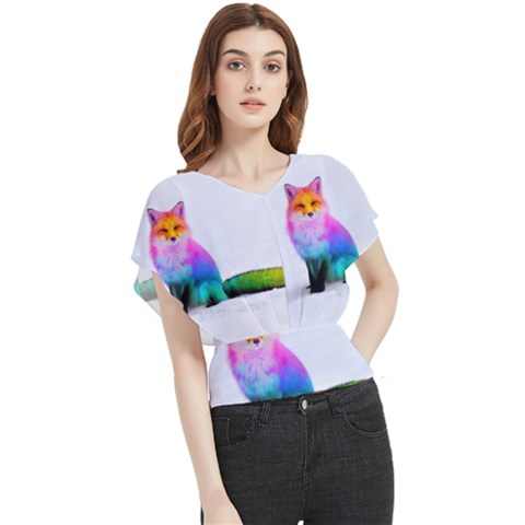 Rainbowfox Butterfly Chiffon Blouse by Sparkle