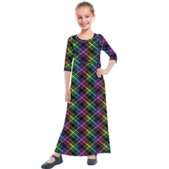 Rainbow Sparks Kids  Quarter Sleeve Maxi Dress by Sparkle