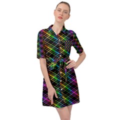 Rainbow Sparks Belted Shirt Dress by Sparkle