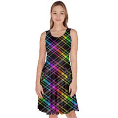 Rainbow Sparks Knee Length Skater Dress With Pockets by Sparkle