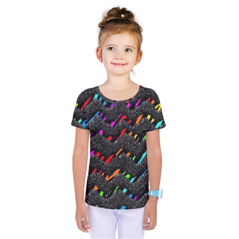 Rainbowwaves Kids  One Piece Tee by Sparkle