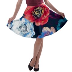 Flowers Pattern A-line Skater Skirt by Sparkle