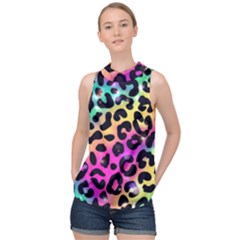 Animal Print High Neck Satin Top by Sparkle