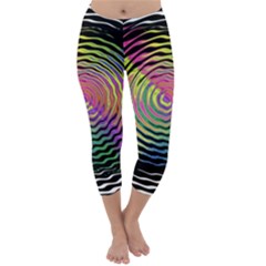 Rainbowwaves Capri Winter Leggings  by Sparkle