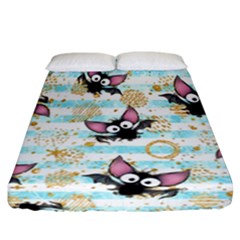 Halloween Bats Fitted Sheet (california King Size) by Angelandspot