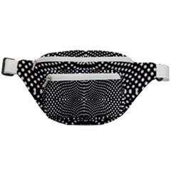 Black And White Geometric Kinetic Pattern Fanny Pack by dflcprintsclothing