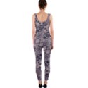 Violet Textured Mosaic Ornate Print One Piece Catsuit View2