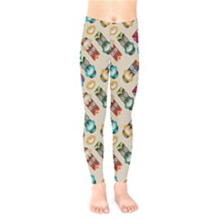 Ethnic Tribal Masks Kids  Leggings by tmsartbazaar