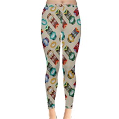 Ethnic Tribal Masks Inside Out Leggings by tmsartbazaar