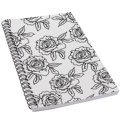 Line Art Black And White Rose 5 5  X 8 5  Notebook by MintanArt