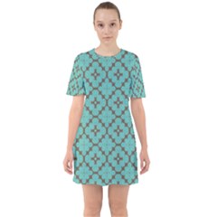 Tiles Sixties Short Sleeve Mini Dress by Sobalvarro