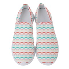 Aqua Coral Waves Women s Slip On Sneakers by CuteKingdom