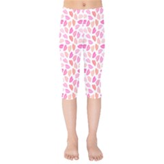 Pink Leaves Kids  Capri Leggings  by CuteKingdom