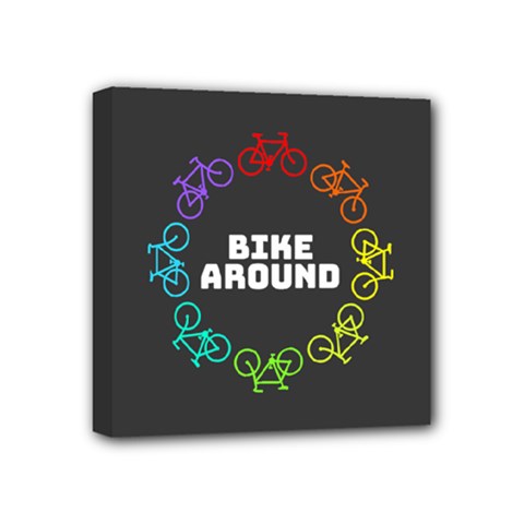 Bike Around Mini Canvas 4  X 4  (stretched) by CuteKingdom