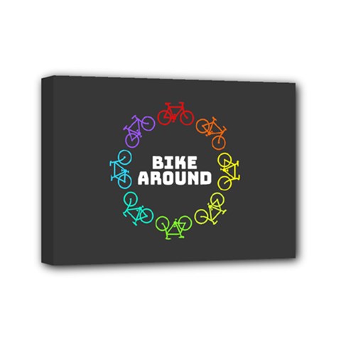 Bike Around Mini Canvas 7  X 5  (stretched) by CuteKingdom