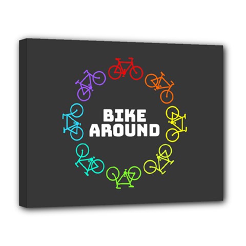 Bike Around Canvas 14  X 11  (stretched) by CuteKingdom