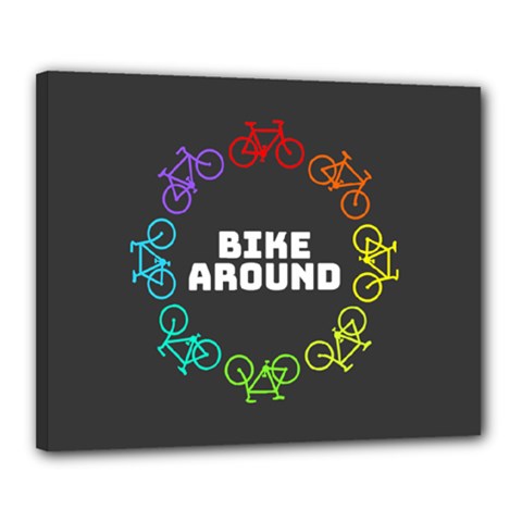 Bike Around Canvas 20  X 16  (stretched) by CuteKingdom