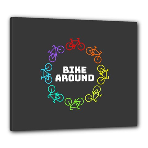 Bike Around Canvas 24  X 20  (stretched) by CuteKingdom