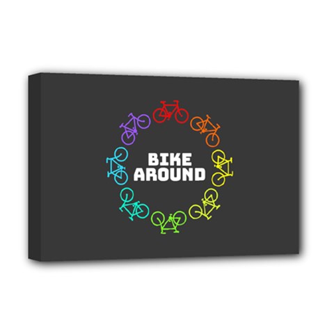 Bike Around Deluxe Canvas 18  X 12  (stretched) by CuteKingdom