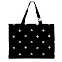 Black And White Baseball Motif Pattern Zipper Mini Tote Bag by dflcprintsclothing