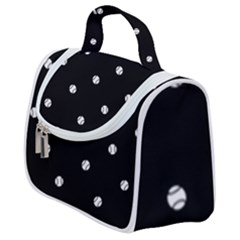 Black And White Baseball Motif Pattern Satchel Handbag by dflcprintsclothing