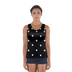 Black And White Baseball Motif Pattern Sport Tank Top  by dflcprintsclothing