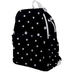 Black And White Baseball Motif Pattern Top Flap Backpack by dflcprintsclothing