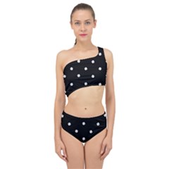 Black And White Baseball Motif Pattern Spliced Up Two Piece Swimsuit by dflcprintsclothing