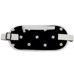 Black And White Baseball Motif Pattern Rounded Waist Pouch by dflcprintsclothing