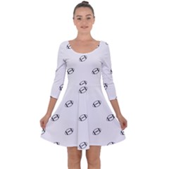 American Football Ball Motif Print Pattern Quarter Sleeve Skater Dress by dflcprintsclothing