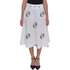 American Football Ball Motif Print Pattern Perfect Length Midi Skirt by dflcprintsclothing