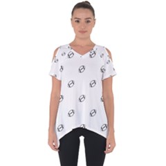 American Football Ball Motif Print Pattern Cut Out Side Drop Tee by dflcprintsclothing