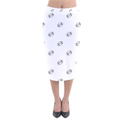 American Football Ball Motif Print Pattern Velvet Midi Pencil Skirt by dflcprintsclothing