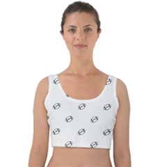 American Football Ball Motif Print Pattern Velvet Crop Top by dflcprintsclothing