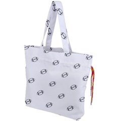 American Football Ball Motif Print Pattern Drawstring Tote Bag by dflcprintsclothing