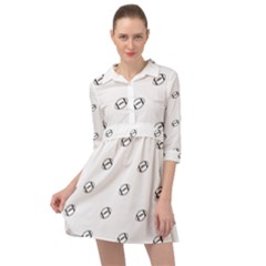 American Football Ball Motif Print Pattern Mini Skater Shirt Dress by dflcprintsclothing