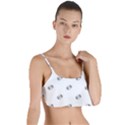 American Football Ball Motif Print Pattern Layered Top Bikini Top  View1